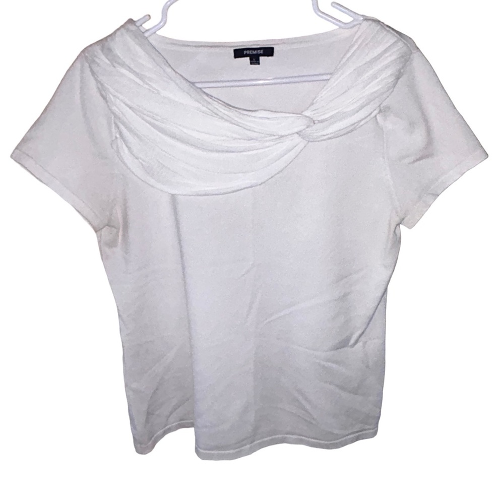 Premise size large short sleeve white classy soft shirt